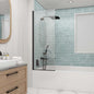 Sunrosa 24"×60" Bathtub Glass Panel, 8mm Thick Shower Screen, Matte Black by ElevateYourEverydayShower