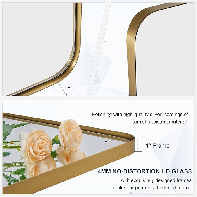 ANDY STAR 36”x48”Gold Bathroom Mirror - Image 5