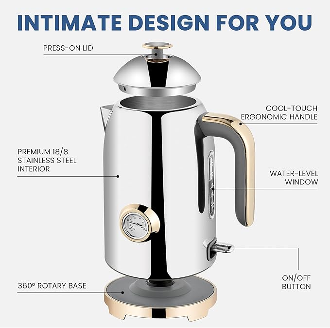 SUSTEAS Electric Kettle - 57oz Hot Tea Water Boiler - Image 2