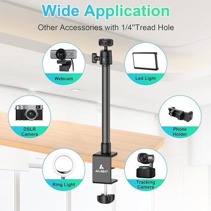Ailight Camera Desk Mount Webcam Stand, Adjustable Table Camera Stand - Image 7