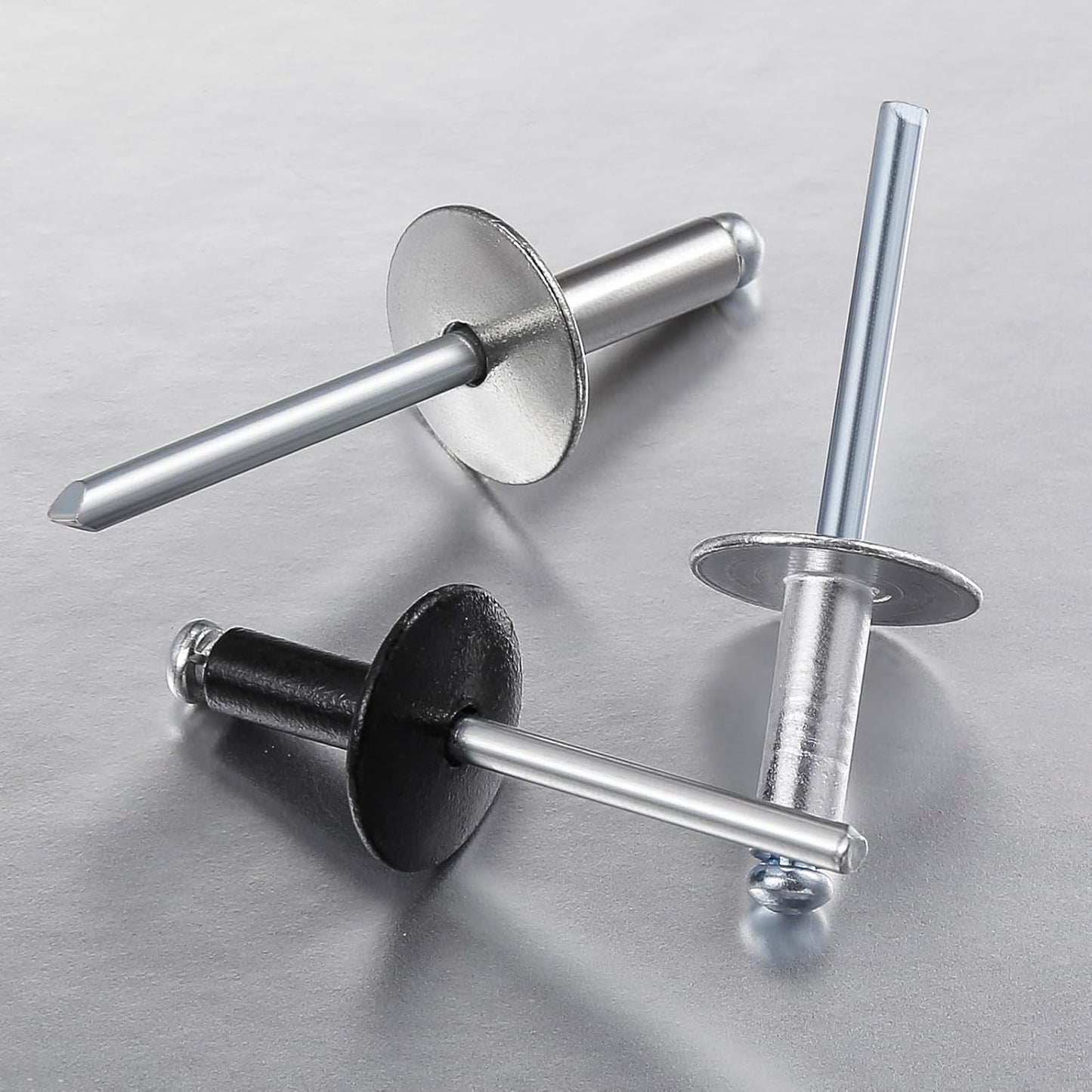 Wensilon(150 pcs) 3/16 * 5/8" Large Cap Open End Black Aluminum Blind Rivets,5 * 16 Blind Rivet