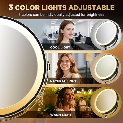 Lighted Makeup Mirror, 20x Magnifying Rechargeable Double Side Vanity Mirror - Image 4