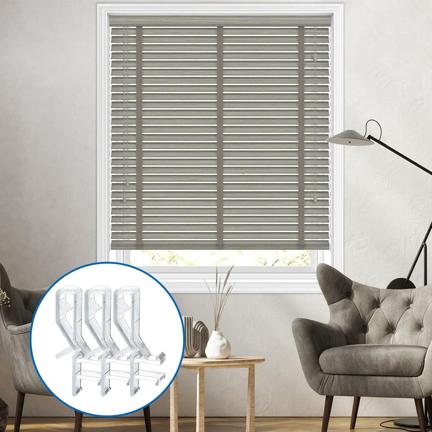 30 Pcs Hidden Channel Valance Clips 1-7/8 Inch Clear Plastic Blinds Clips for Valance, Replacement Clip with a Groove for Blinds Wood & Faux Wood Window Blinds