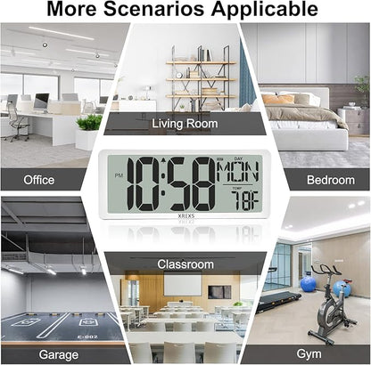 XREXS Digital Wall Clock with Backlight, 14.17 Inch Large Wall Clock with - Image 8