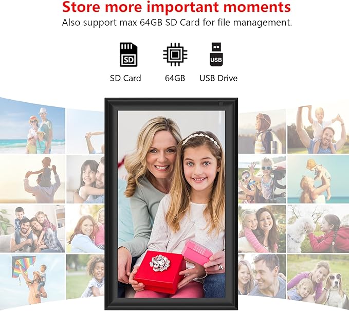 FRAMEO WiFi Digital Picture Frame 32GB Smart 15.6 Inch Digital Photo Frame FHD - Image 8