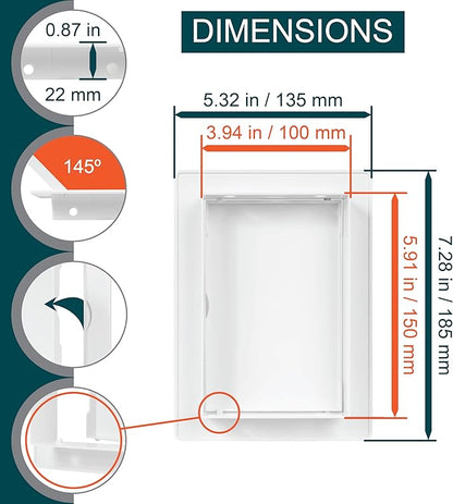4inch x 6inch White Plastic Access Panel. Service Shaft Door Panel. Plumbing - Image 2