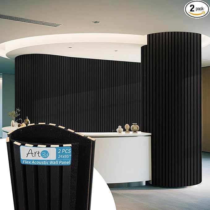 Art3d 2-Pack Acoustic Wood Slat Wall Panel by Art3d