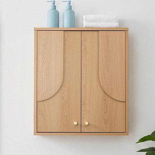 Arched Wood Medicine Cabinet for Bathroom-Mid Century Modern Wall Storage by VANIRROR