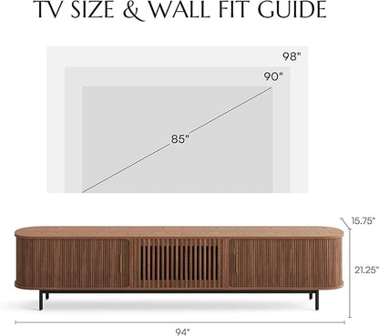 POVISON Fully-Assembled Mid Century Modern TV Stand - Image 3
