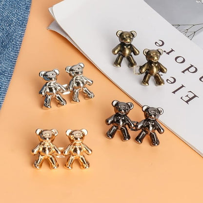 TOOVREN Cute Bear Button Pins for Jeans, No Sew and No Tools Instant Pant Waist - Image 7