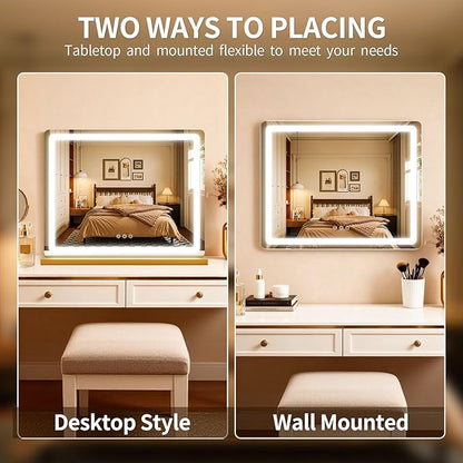 ROLOVE Vanity Mirror with Lights, Lighted Vanity Mirror with Dimmable 3 Modes - Image 6