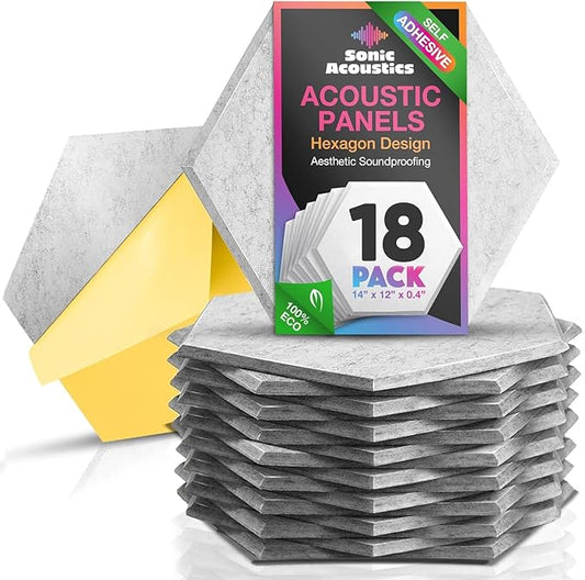 Acoustic Panels 18 Pack Soundproof Wall Panels, High-Density Wall Decoration by SonicAcoustics