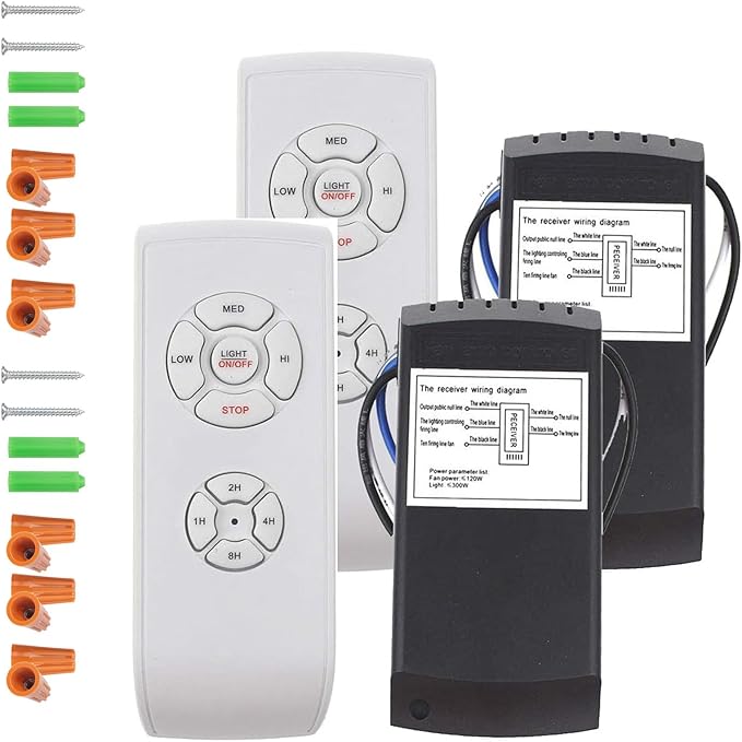 LPHUMEX 2 Pack Universal Ceiling Fan Remote Control Kits, 3-in-1 Fan Speed by LPHUMEX