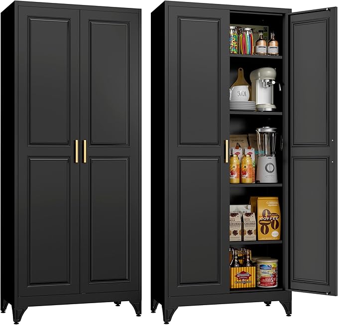 75" Tall Metal Storage Cabinet, Kitchen Pantry Storage Cabinets by MetalMax