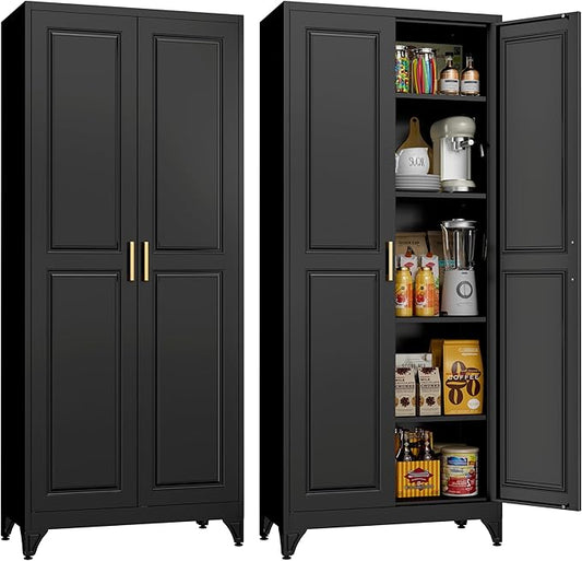 75" Tall Metal Storage Cabinet, Kitchen Pantry Storage Cabinets by MetalMax