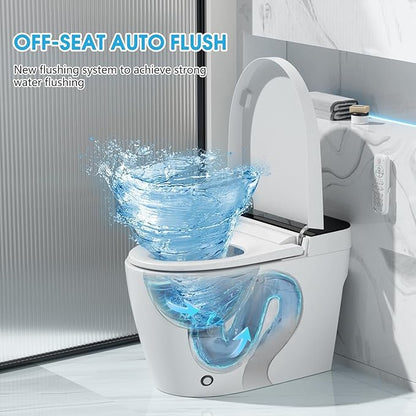 Smart Toilet with Bidet Built In with Warm Water Sprayer and Dryer, Foot Sensor - Image 2
