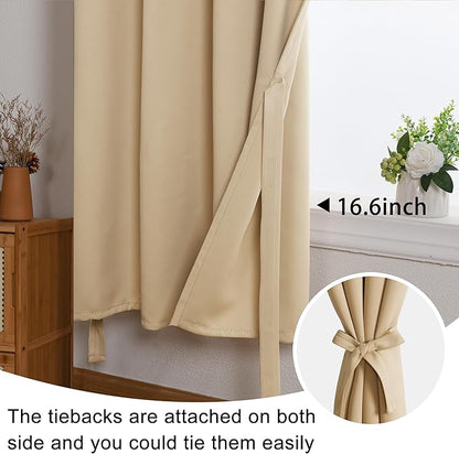 JIUZHEN Short Curtains Kitchen Half Window Blackout Curtains - Image 6