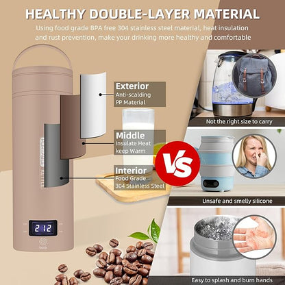 Travel Electric Kettle Portable Small Mini Tea Coffee Kettle Water Boiler - Image 5