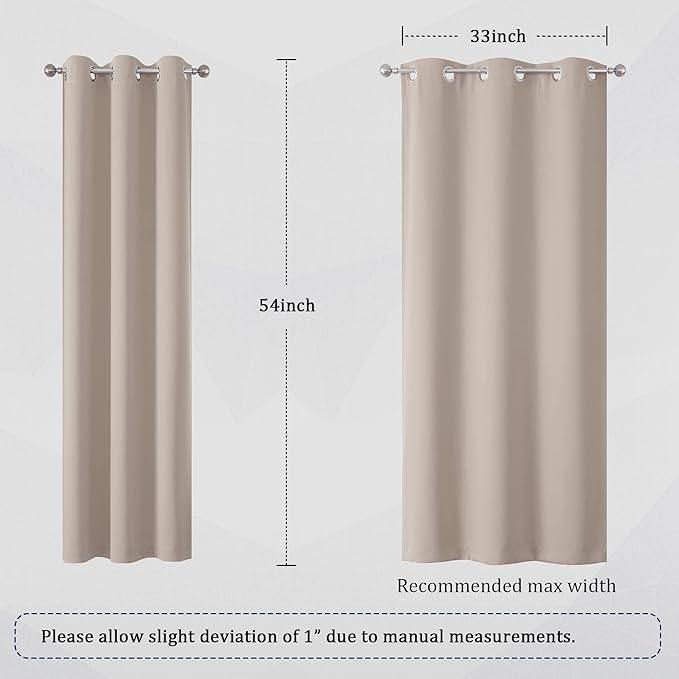 DUALIFE 54 Inch Taupe Blackout Curtains - Image 6