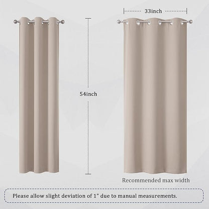 DUALIFE 54 Inch Taupe Blackout Curtains - Image 6