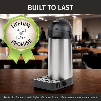 Airpot Coffee Dispenser with Pump & Tray - 102oz/3L Coffee Carafe with Pump - - Image 9