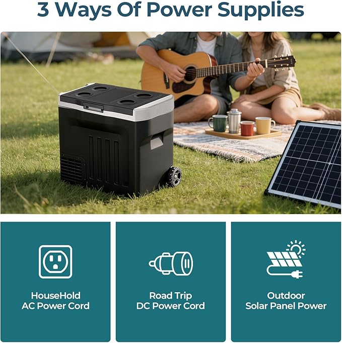 12V Portable Refrigerator, 42 Quart Dual-Voltage 12V/24V DC Car Cooler - Image 7