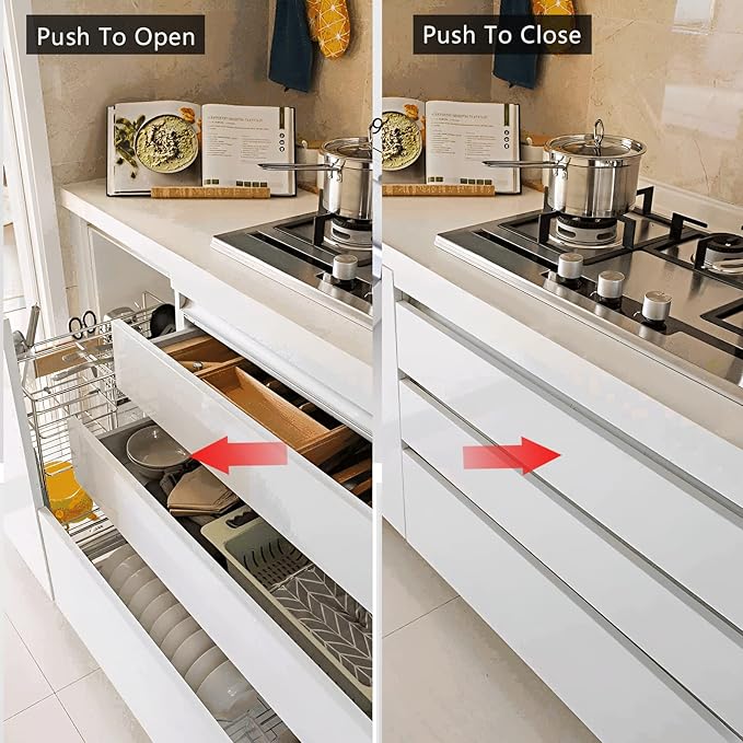 Double Push to Open Door Latch, 5 Pack Magnetic Push Latches, Adhesive Heavy - Image 5