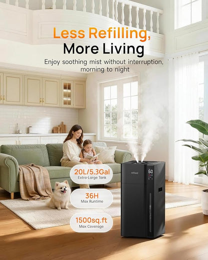 Mifasol Humidifier Large Room, 5.3Gal/20L Warm & Cool Mist Humidifiers - Image 3