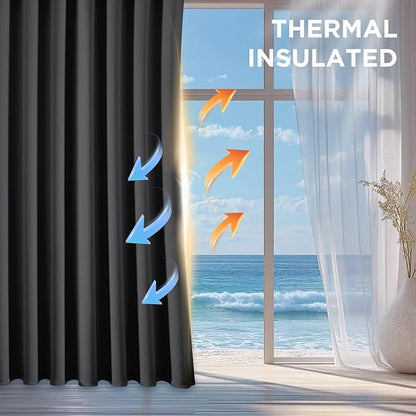 CUCRAF Blackout Curtains 63 inch Length, Room Darkening Thermal Insulated - Image 4