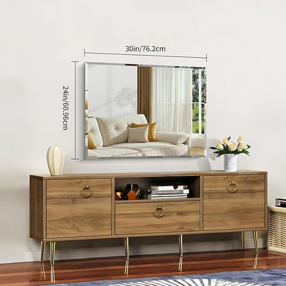 CILIBER Beveled Mirror, 24x30 Frameless Beveled Bathroom Mirrors - Image 8