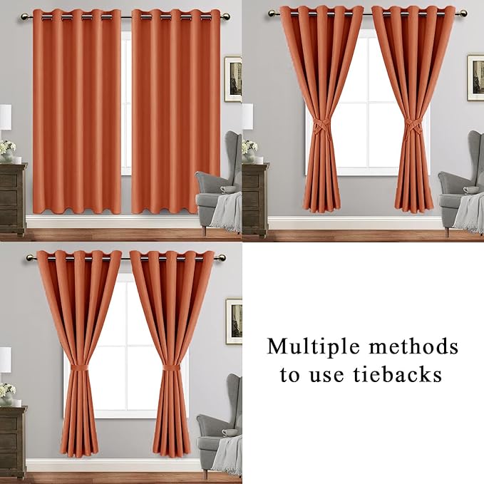 JIUZHEN Caramel Blackout Curtains - Image 5