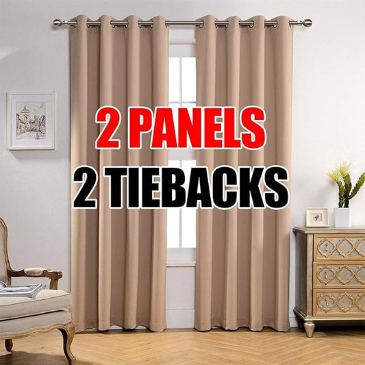 MIUCO Room Darkening Soild Grommet Blackout Curtains Panels by MIUCO