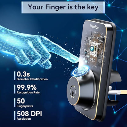 Ulecoce Fingerprint Keypad Deadbolt - Image 4