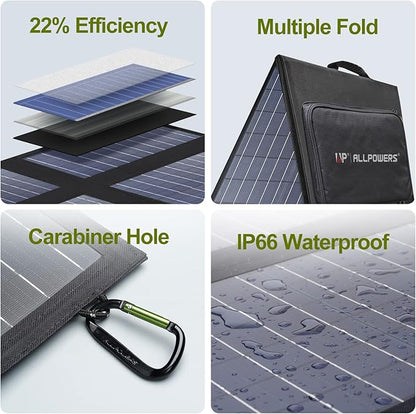 ALLPOWERS SP026 60W Portable Solar Panel, Foldable Solar Charger - Image 2