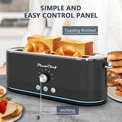 4-Slice Toaster, Extra Wide Long Slot Toaster, 7 Browning Settings, - Image 6