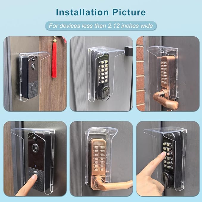 PC Transparent Plastic Protector Cover, Camera Doorbell Cover, Doorbell Rain - Image 5