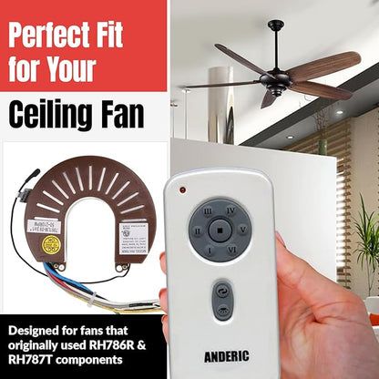 Anderic RH786R/RR787T-KIT 6-Speed DC Ceiling Fan Remote Control Kit Replacement - Image 4