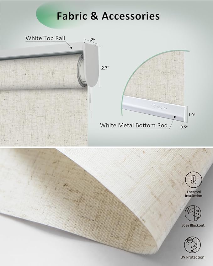 Yoolax Motorized Blinds App Control, Light Filtering Motorized Shades - Image 5