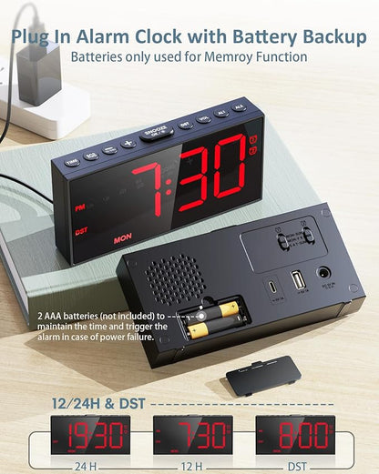 RGB Digital Alarm Clock for Bedroom, Dual Alarms, Weekday/Weekend/Everyday Mode - Image 7
