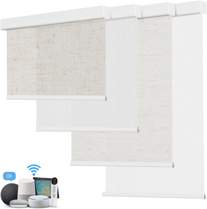 Bringnox Motorized Blinds with Remote,Light Filtering, Voice Controlled | With Apple Home, Google Home and Alexa, for Home, Bedroom, Custom Size