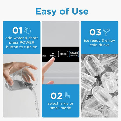Midea MERI26B1AGY Countertop Bullet-Ice Maker, 8 Ice Bullets Ready in 6 Minutes - Image 6