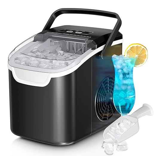 Antarctic Star Countertop Ice Maker Machine, 8 Ice Cubes in 6 mins, 26lb/Day Ice by AntarcticStar