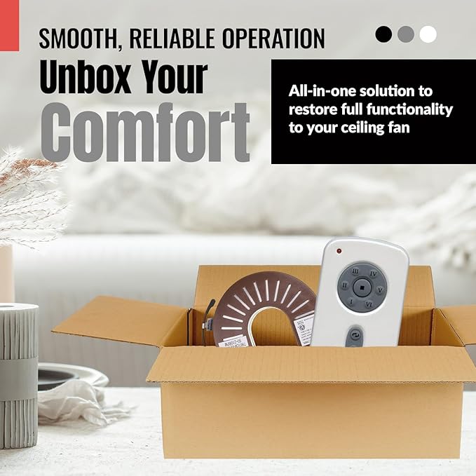 Anderic RH786R/RR787T-KIT 6-Speed DC Ceiling Fan Remote Control Kit Replacement - Image 2