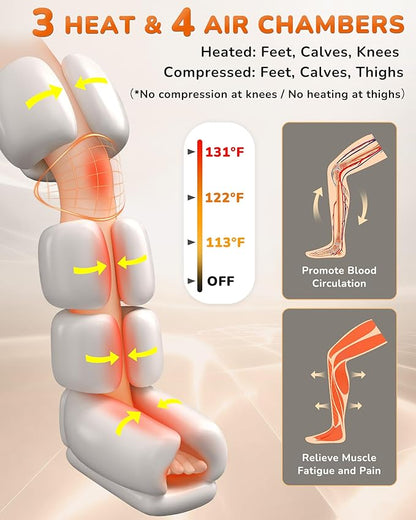 JZBRAIN Leg Massager with Heat and Compression : Foot and Calf Massager - Image 3