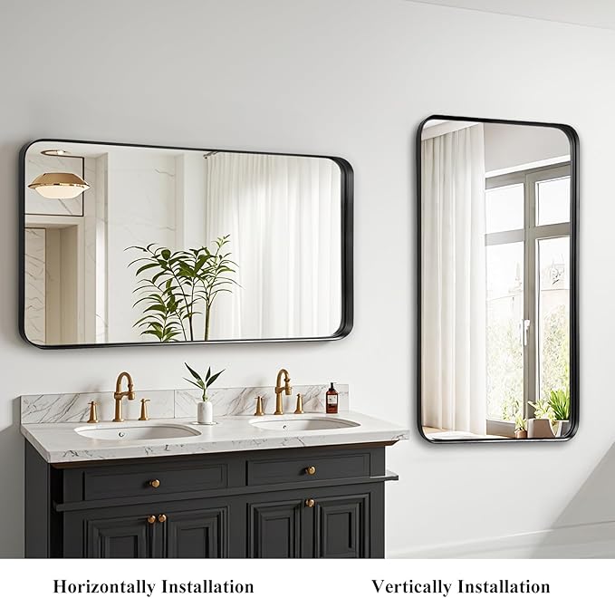 Fabuday Bathroom Mirror with Black Frame - Image 5