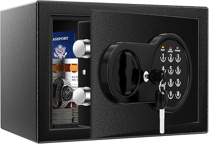 Safe Box with Fireproof Waterproof Bag, Home Safe with Keys & Pass Code & Wall by Mitlvge