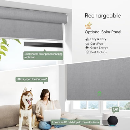 Zshine Motorized Blackout Window Blinds Customize Width Remote Control Wireless - Image 5