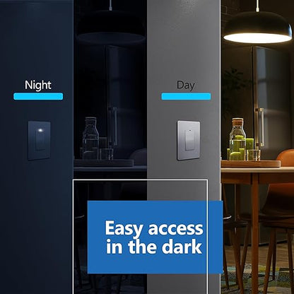 LIDER Minimalist Design Matte Finish Lighted Decorator Switch, Frameless Paddle - Image 7