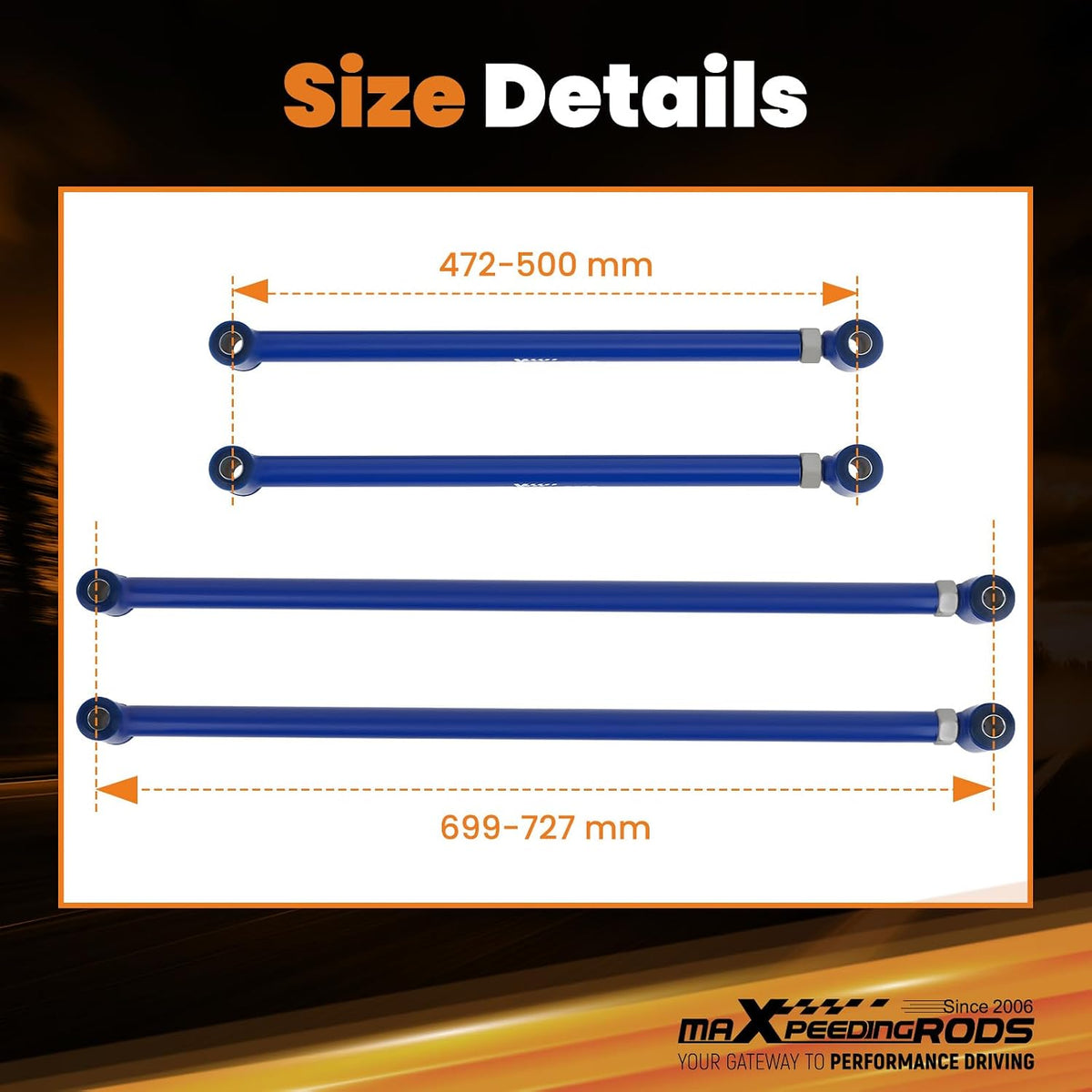 maXpeedingrods Triangulated 4 Link Kit for Chevy S10 Pickup 1994-2004 Rear Su...