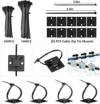 ELII 328Pcs Cable Management Kit, 8 Magnetic Cable Holder, 69Adhesive Cable - Image 6